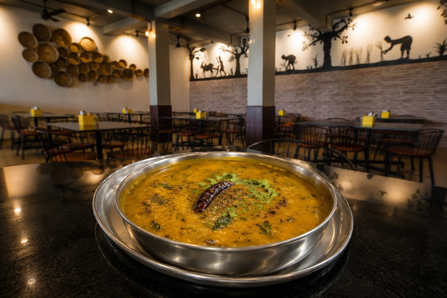 Dal Fry - Veg dish at The Farmer's Kitchen Shirwal